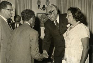 Sir Alexander and Lady Bustamante greet Emperor Selassie I
