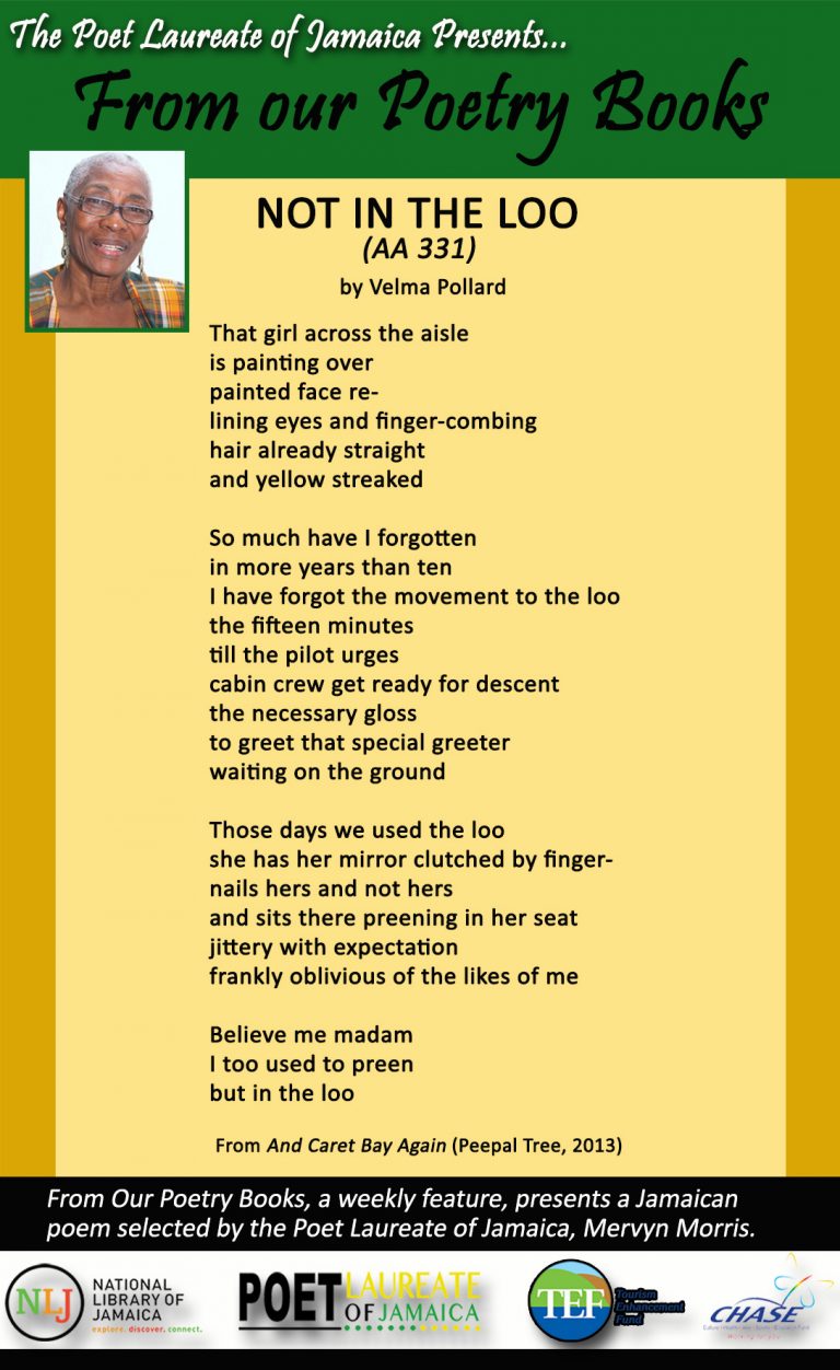 Week 10 Sun Oct 4 Not in the Loo (Velma Pollard) The National