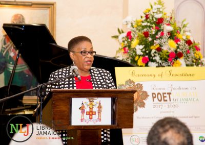 National Librarian, Mrs. Winsome Hudson, speaks on the Poet Laureate of Jamaica Programme